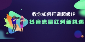 教你如何打造超级IP，抖音流量红利新机遇！-司马网创基地