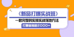 《新品打爆实战班》一套完整的实操实战落地方法,打爆链接超2000+(38节课)-司马网创基地