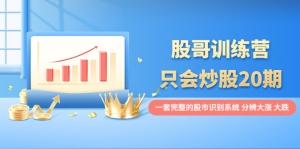股哥训练营·只会炒股20期:一套完整的股市识别系统,分辨大涨、大跌!-司马网创基地