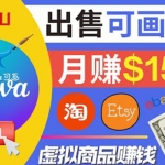 在各大平台出售虚拟商品canva高级会员赚钱：月赚1500美元！