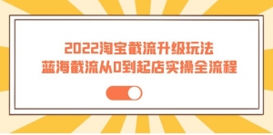 2022淘宝截流升级玩法：蓝海截流从0到起店实操全流程 价值千元！-司马网创基地