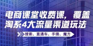 某电商课堂收费课，覆盖淘系4大流量渠道玩法【搜索、直通车、手猜、魔方】-司马网创基地