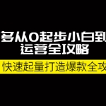 拼多多从0起步小白到大神运营全攻略，快速起量打造10W+爆款全攻略！