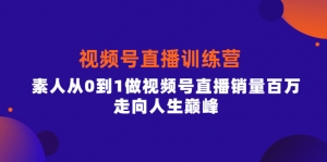 行动派·视频号直播训练营,素人从0到1做视频号直播销量百万,走向人生巅峰-司马网创基地