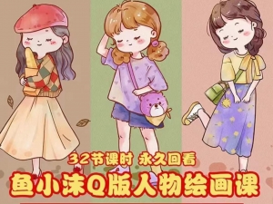 鱼小沫Q版人物团练课:2022年零基础ipad插画教程 真人照片转插画-司马网创基地
