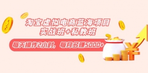 淘宝虚拟电商蓝海项目实战班+私教班:每天操作2小时,每月多赚5000+-司马网创基地