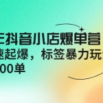 2022年抖音小店爆单营【更新10月】 7天快速起爆 标签暴力玩法，日出1000单