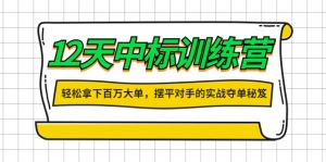 12天中标训练营:轻松拿下百万大单,摆平对手的实战夺单秘笈!-司马网创基地