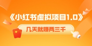 《小红书虚拟项目1.0》账号注册+养号+视频制作+引流+变现,几天就赚两三千-司马网创基地