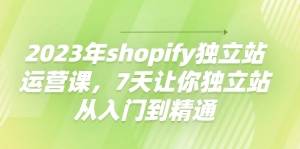 2023年shopify独立站运营课,7天让你独立站从入门到精通-司马网创基地