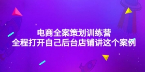 电商全案策划训练营:全程打开自己后台店铺讲这个案例(9节课时)-司马网创基地