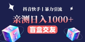 亲测日收益1000+的交友盲盒副业丨有手就行的抖音快手暴力引流-司马网创基地
