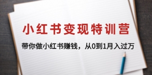 小红书变现特训营:带你做小红书赚钱,从0到1月入过万-司马网创基地