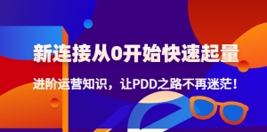 新连接从0开始快速起量:进阶运营知识,让PDD之路不再迷茫!-司马网创基地