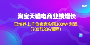 淘系天猫电商业绩增长:已培养上千位卖家实现100W+利润(700节30G课程)-司马网创基地