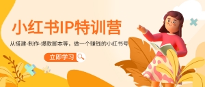 小红书IP特训营：从搭建-制作-爆款脚本等等，做一个赚钱的小红书号-司马网创基地