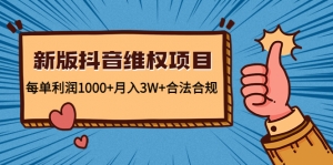 新版抖音维全项目:每单利润1000+月入3W+合法合规!-司马网创基地
