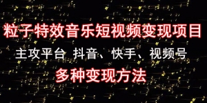 《粒子特效音乐短视频变现项目》主攻平台 抖音、快手、视频号 多种变现方法-司马网创基地