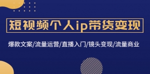 短视频个人ip带货变现:爆款文案/流量运营/直播入门/镜头变现/流量商业-司马网创基地