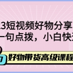 2023短视频好物分享带货，好物带货高级课程，轻松一句点拨，小白快速上手