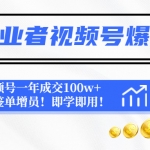 保险从业者视频号爆款攻略：利用视频号一年成交100w+保费，签单增员！