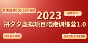 《拼夕夕虚拟项目陪跑训练营1.0》单店每天100-200收益 独家选品思路和运营-司马网创基地