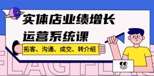 实体店业绩增长运营系统课,拓客、沟通、成交、转介绍!-司马网创基地