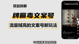 2023抖音快手毒文案新玩法,牌匾文案号,起号快易变现-司马网创基地
