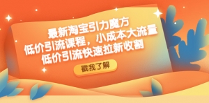 最新淘宝引力魔方低价引流实操:小成本大流量,低价引流快速拉新收割-司马网创基地