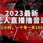 2023最新抖音无人直播撸音浪项目，0粉丝每天1小时，一个号一天1500-2000元