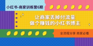 小红书-商家训练营12期:让商家丢掉付流量,做个赚钱的小红书博主-司马网创基地
