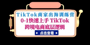 TikTok商家出海训练营:0-1快速上手 TikTok跨境电商底层逻辑-司马网创基地