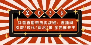 抖音直播带货实战班：直播间引流/转化/话术/等 学完就开干-司马网创基地