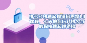 拼多多快速起爆链接思路1.0课程，七天教你玩转拼夕夕，教你快速起爆链接-司马网创基地