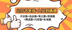 小红书电商入门到精通 开店篇+选品篇+笔记篇+剪辑篇+赛道篇+内容篇+私域篇-司马网创基地