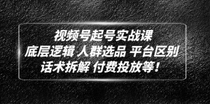 视频号起号实战课:底层逻辑 人群选品 平台区别 话术拆解 付费投放等!-司马网创基地