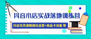 抖音小店实战落地训练营:抖店无货源精细化运营,商品卡流量等等(22节)-司马网创基地