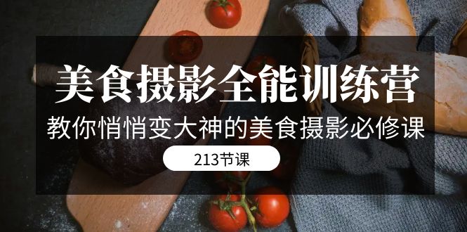 美食摄影-全能特训营，教你悄悄变大神的美食摄影必修课（8套课程-213节）-司马网创基地