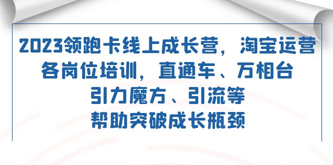 2023领跑·卡 线上成长营 淘宝运营各岗位培训 直通车 万相台 引力魔方 引流-司马网创基地