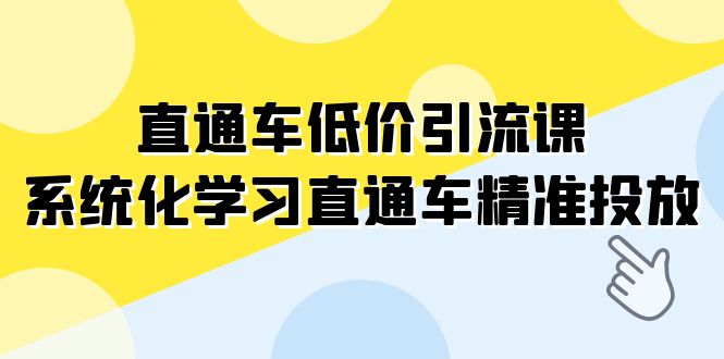直通车-低价引流课，系统化学习直通车精准投放（14节课）-司马网创基地