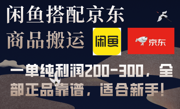 闲鱼搭配京东备份库搬运,一单纯利润200-300,全部正品靠谱,适合新手!-司马网创基地