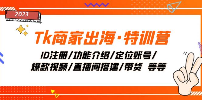 Tk商家出海·特训营:ID注册/功能介绍/定位账号/爆款视频/直播间搭建/带货.-司马网创基地