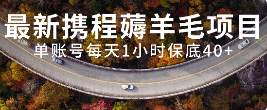 最新携程薅羊毛项目,单账号每天1小时保底收益40+,可矩阵操作-司马网创基地