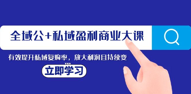 全域公+私域盈利商业大课，有效提升私域复购率，放大利润且持续变现-司马网创基地
