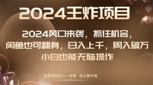 2024风口项目来袭，抓住机会，闲鱼也可翻身，日入上千，周入破万，小白…