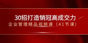 30招-打造销冠高成交力-企业管理精品视频课（41节课）