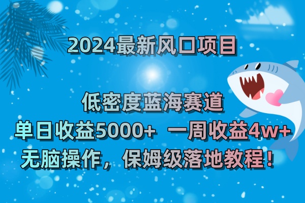 2024最新风口项目 低密度蓝海赛道,日收益5000+周收益4w+ 无脑操作,保...-司马网创基地