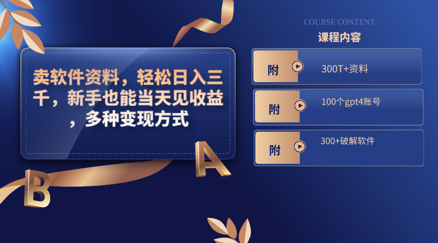 卖软件资料,轻松日入三千,新手也能当天见收益,多种变现方式,(附300...-司马网创基地