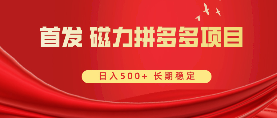 首发 磁力拼多多自撸 日入500+-司马网创基地