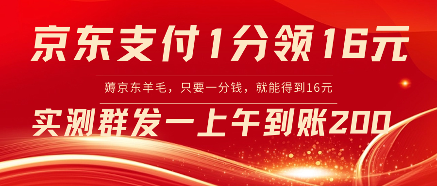 京东支付1分得16元实操到账200-司马网创基地